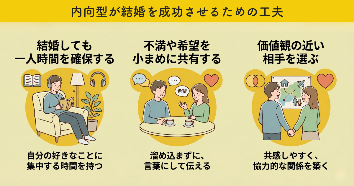 内向型が結婚を成功させるための工夫