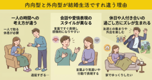 内向型と外向型が結婚生活ですれ違う理由