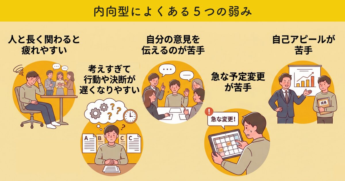 内向型によくある５つの弱み